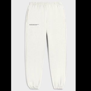 Heavyweight recycled cotton track pants—off-white
